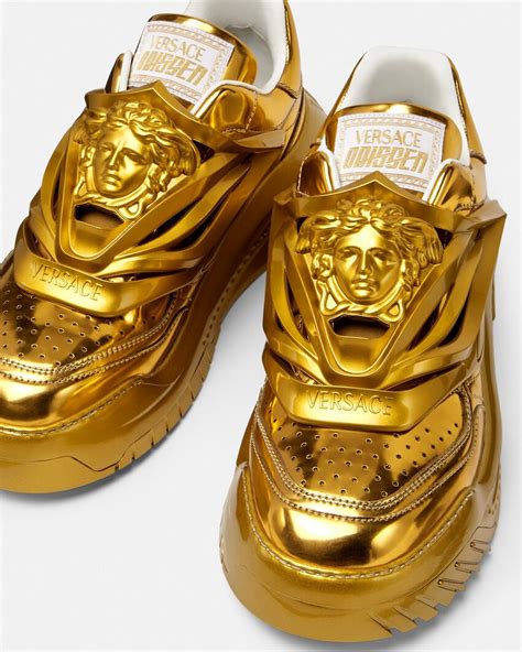 versace sneaker gold|Versace sartorial sneakers.